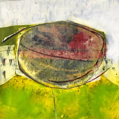 Found Sound Mixed Media on Cradled Wood Panel 40cm sq