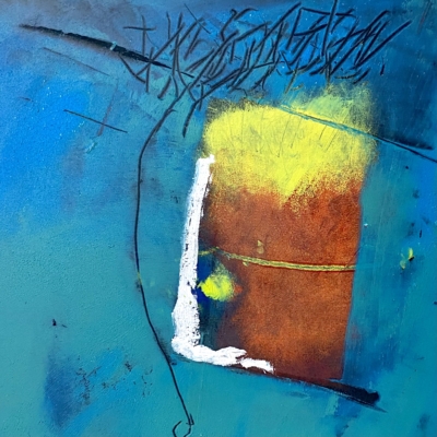 Pavement Poem #2 Mixed Media on Framed Cradled Wood Panel | 28cm sq