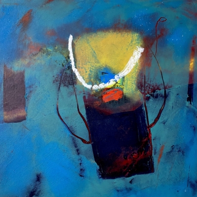 Pavement Poem #1 Mixed Media on Framed Cradled Wood Panel | 28cm sq