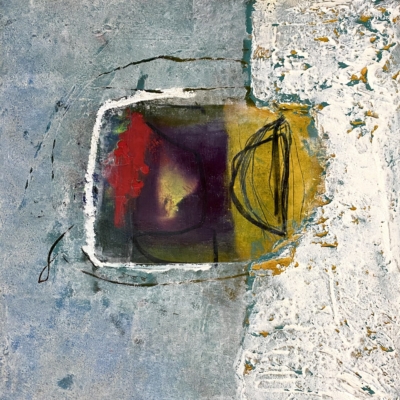 Aerial #4 Mixed Media on Cradled Wood Panel | 28cm sq