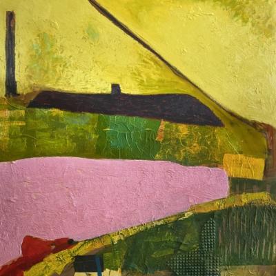 Dunmore East Mixed Media on Cradled Wood Panel. 100 cm sq