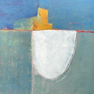 Infirmary Road Mixed Media on Cradled Wood Panel. 100 cm sq