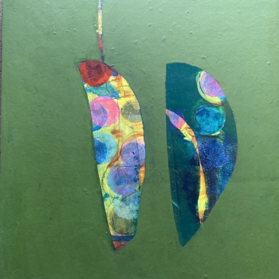 Merida Mixed Media on Cradled Wood Panel. 100 cm sq