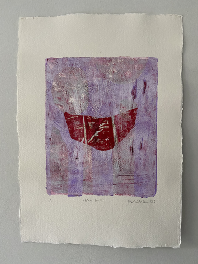 Split Shift Gelli Print & Collage on 210 gsm Khadi Handmade Paper | Framed 43 x 55cm